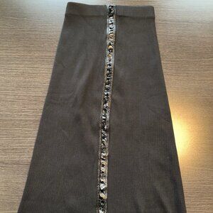 Maje Women’s Black Ribbed Knit Skirt, Size 36